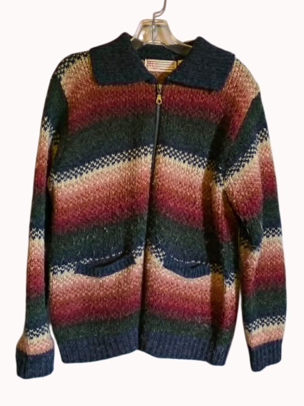 Vintage Milano Design Group collared full-zip sweater jacket